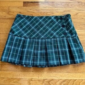 Plaid Pleated Mini Skirt